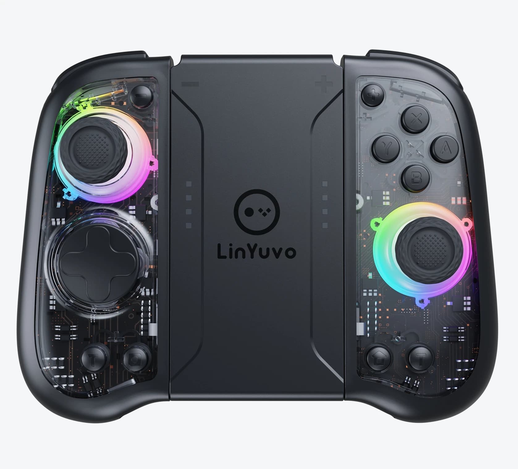 LInYuvo manette de jeu sans fil pour interrupteur avec bascule Hall et lumière RVB, prise en charge
