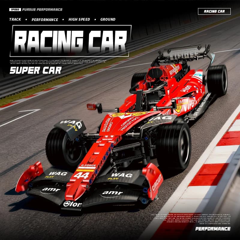 Modèle de véhicule de course technique de designer, hypercar, blocs de construction créatifs, super