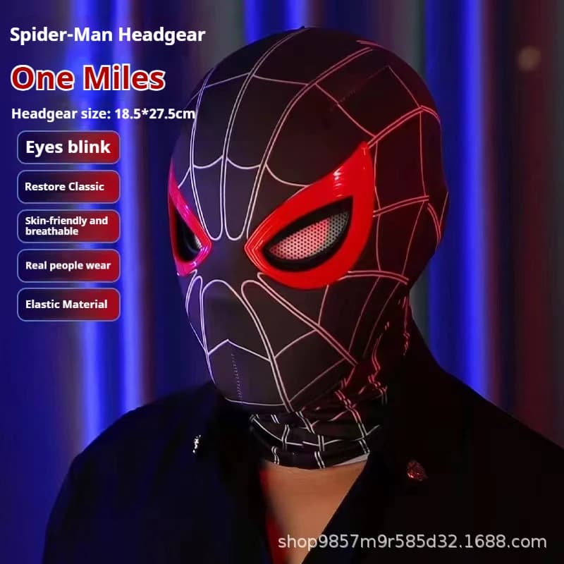 Spiderman Mascara couvre-chef Cosplay yeux mobiles masque électronique Spider Man télécommande jouet