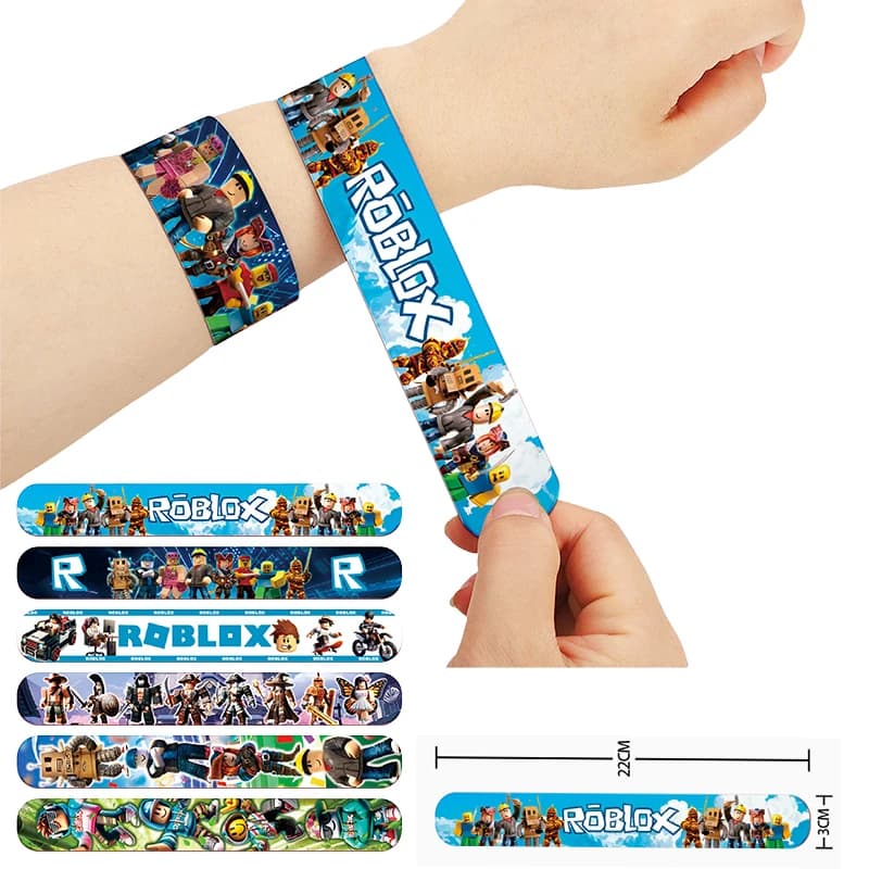 Jouet Roblox 12 pièces/ensemble, Bracelets souples auto-roulants pour enfants, thème jeux de dessins
