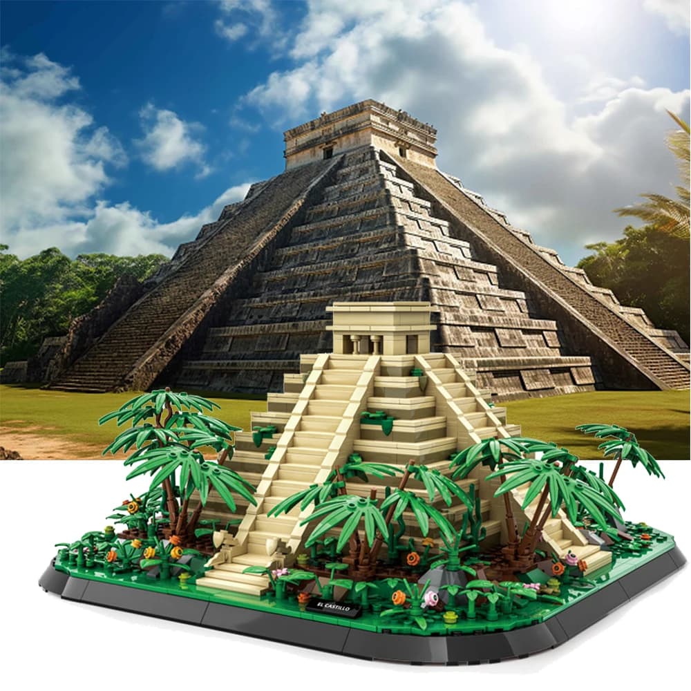 Maquettes d'architecture historique et culturelle maya du Mexique, El Castillo, ensembles de blocs d