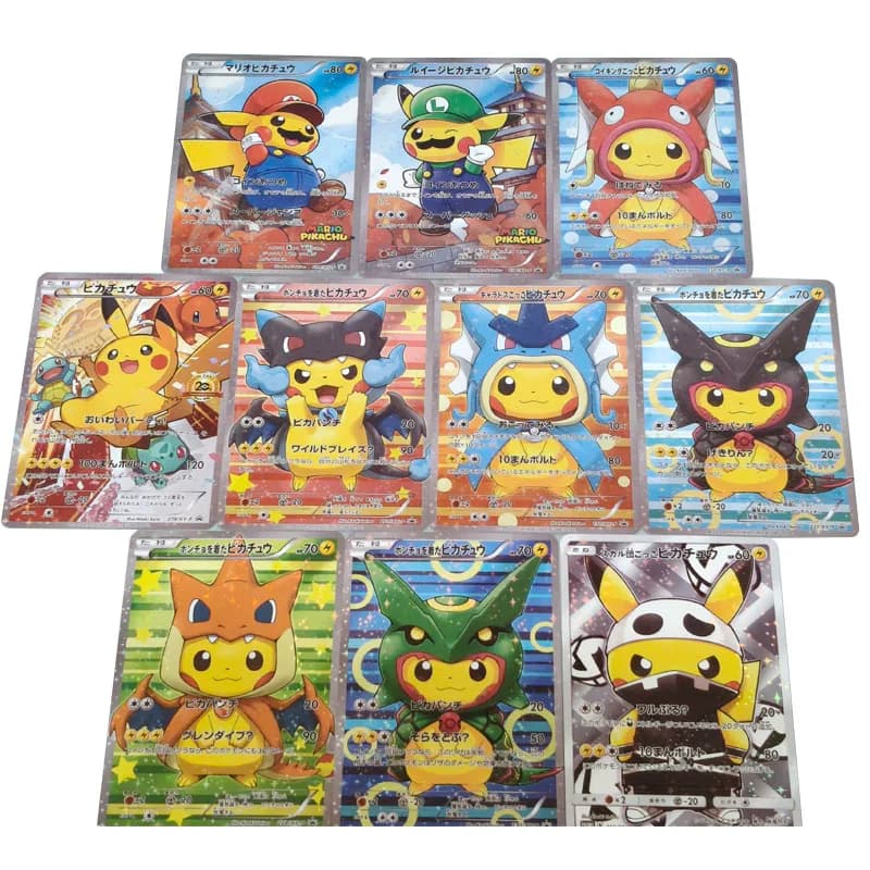 10 pièces/ensemble bricolage PTCG Version japonaise carte monstre de poche faite maison dessin animé