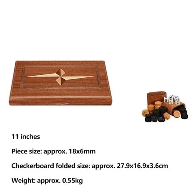 Jeu de backgammon classique avec plateau pliable et étui en cuir, jeu de voyage portable, coffret ca