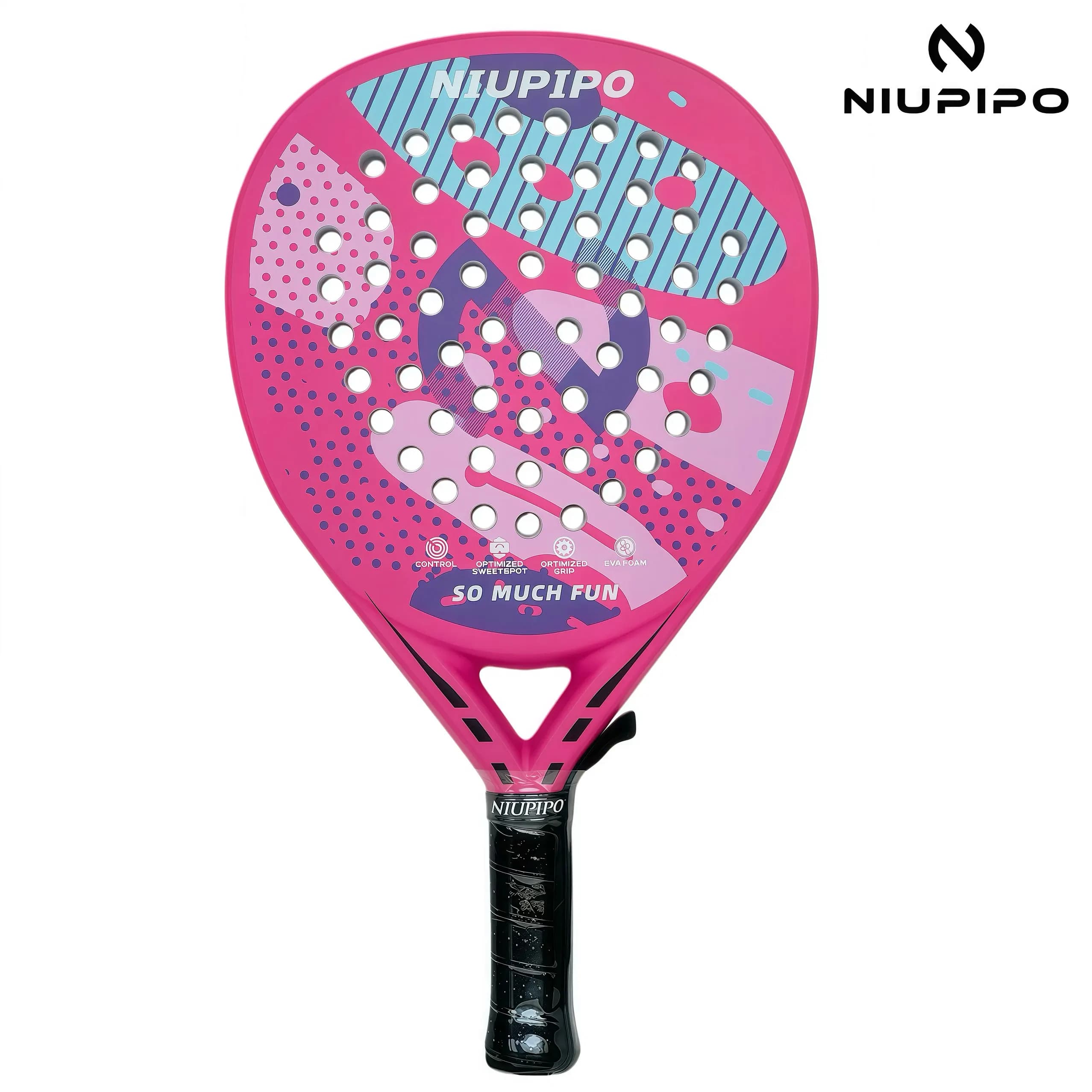 Raquette de tennis padel NIUPIPO entièrement en fibre de carbone, construction thermoformée monobloc