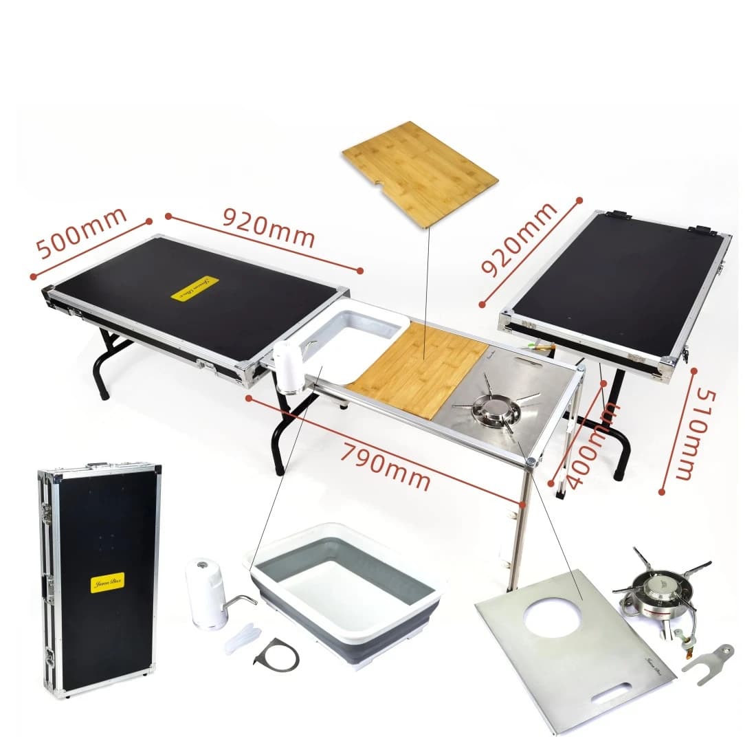 Table à manger pliante multifonctionnelle, cuisine Mobile, Barbecue, boîte de Camping, fournitures d