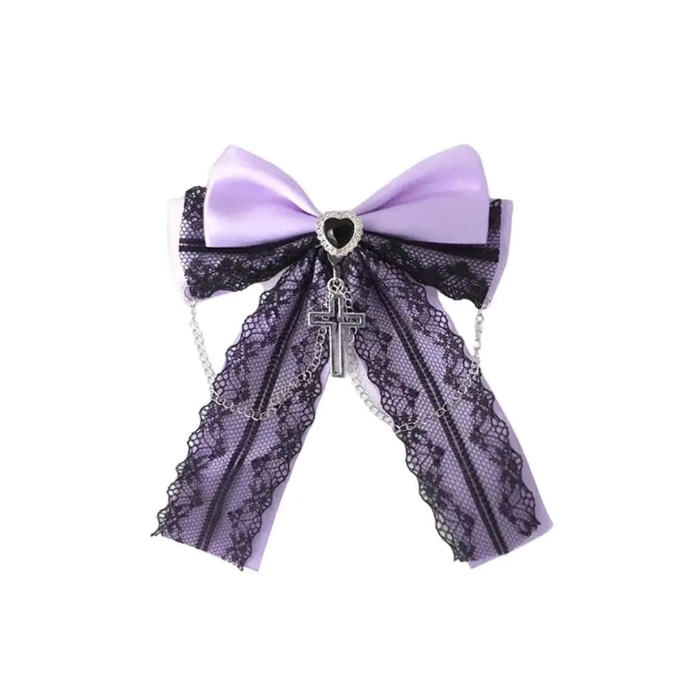 Accessoires pour cheveux gothiques pour filles, pince à cheveux queue de cheval en dentelle japonais