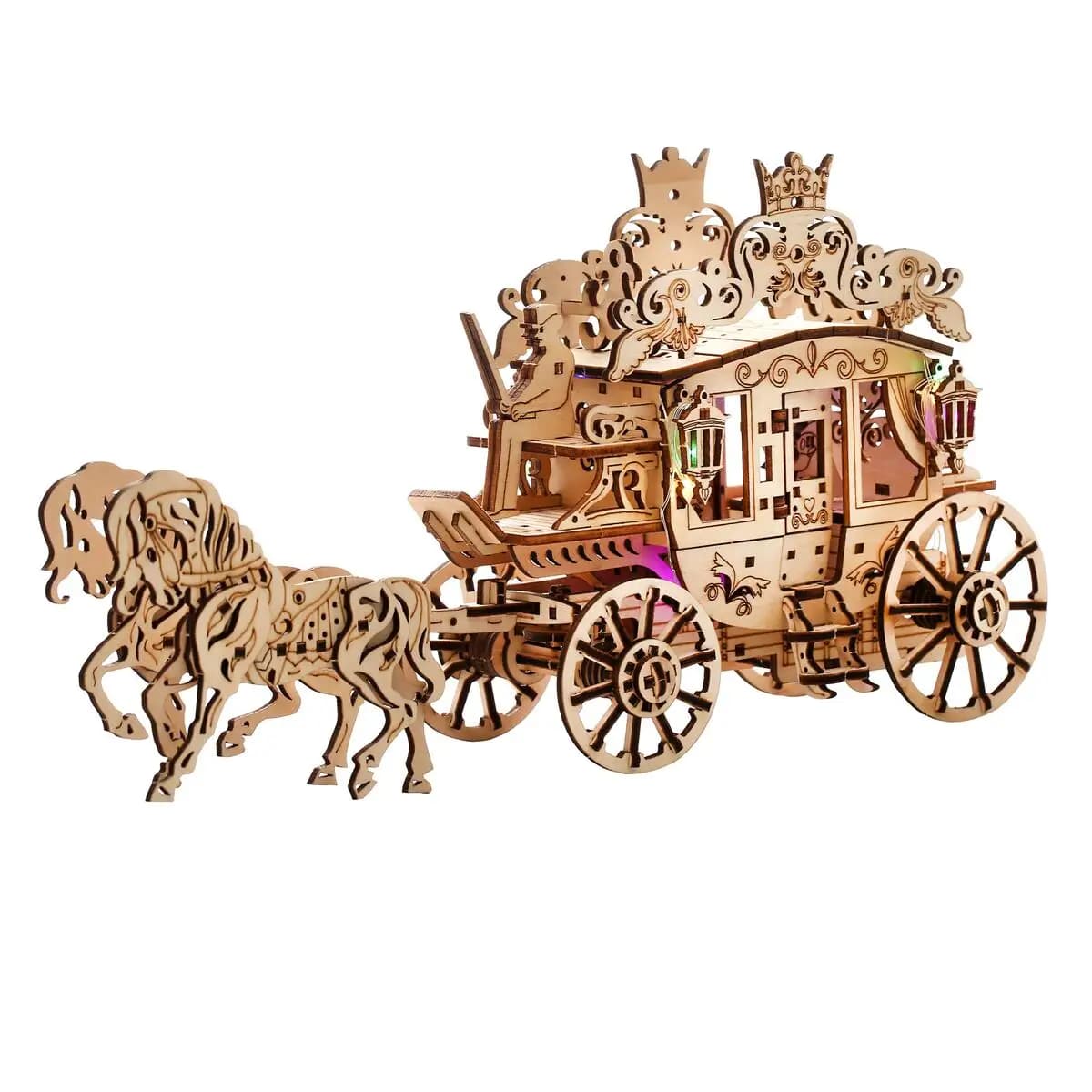 Kit d'assemblage de chariot à cheval rustique 3D, Puzzle en bois 3D, modèle de chariot à faire soi-m