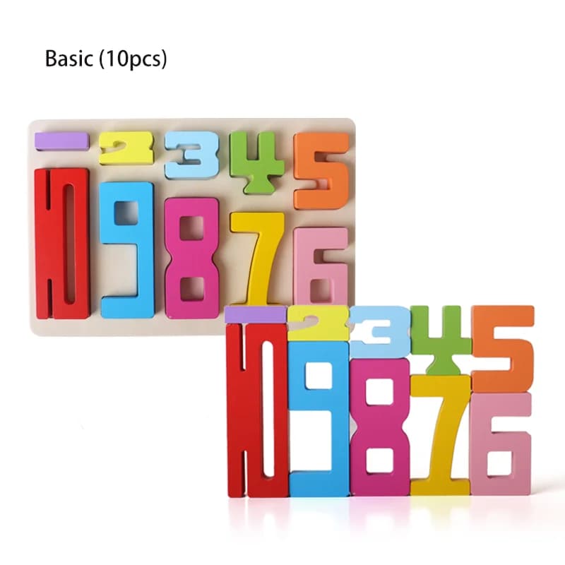 Blocs numériques éducatifs en bois, puzzles créatifs, jouets empilables, combustion du cerveau amusa
