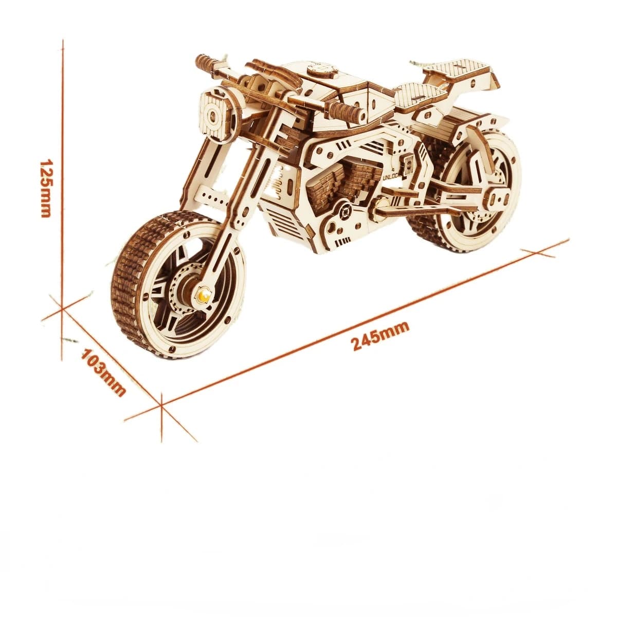 Puzzle de moto en bois 3D, jouets pour enfants, blocs d'assemblage, modèles de voiture de moto mécan
