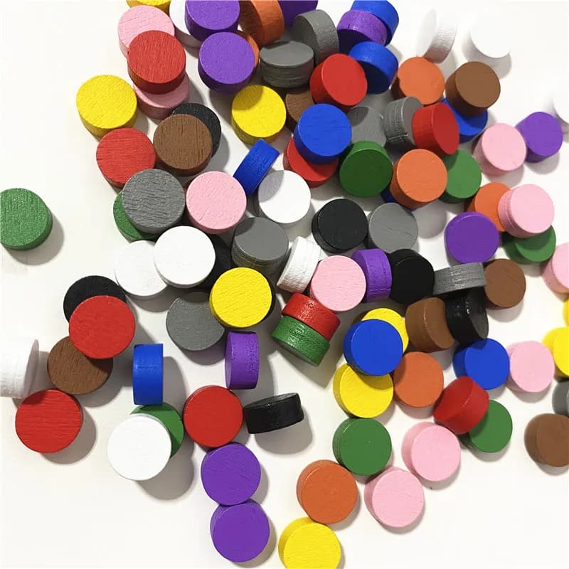 500 pièces 10*5MM pièces de jeu en bois pion jetons de Poker d'échecs pour accessoires de jeu de soc