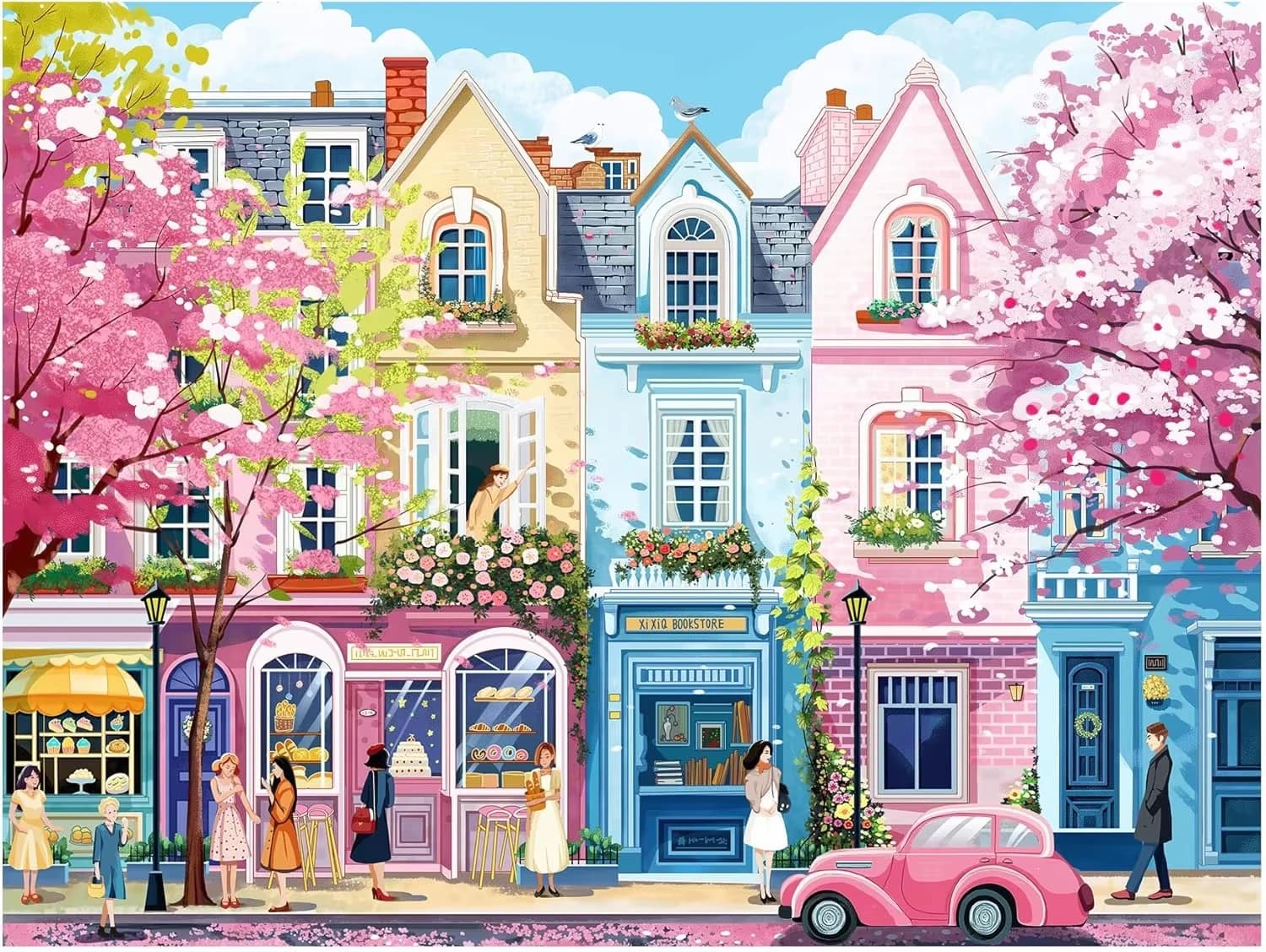 Puzzles de 500/1000/1200/2000 pièces sur le thème des paysages urbains, activités familiales, jeux r
