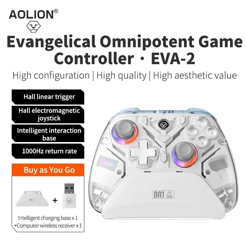Aolion K10 RGB contrôleur de jeu sans fil avec station de charge manette de jeu effet Hall déclenche