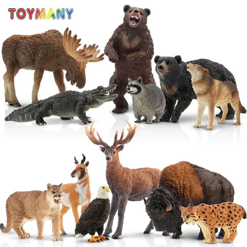 12 pièces Simulation forêt faune modèle Animal jouet Mini grandes girafes Figurines poupées Action F