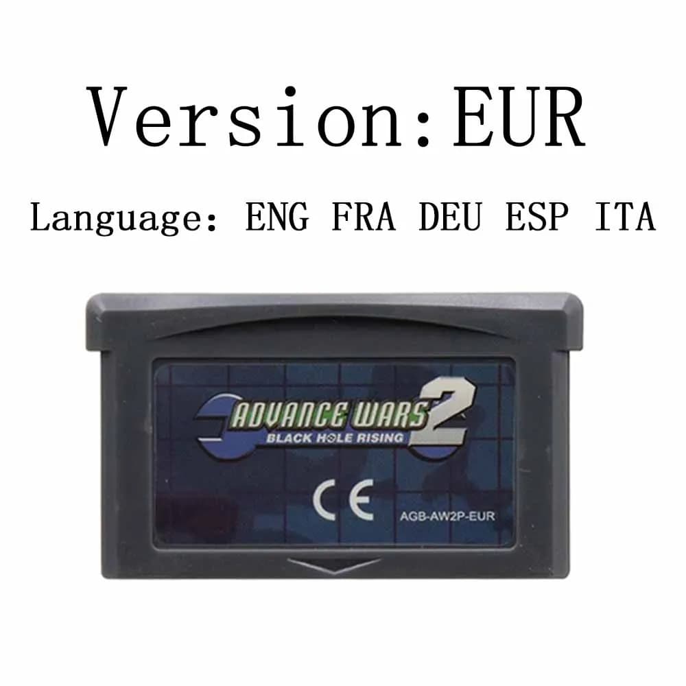 Cartouche de jeu GBA super populaire série Advance Wars Advance Wars 2 trou noir montant pour GBA ve