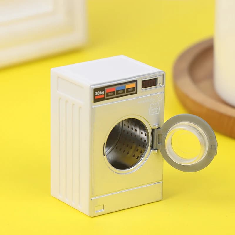NOUVEAU! Machine à laver miniature pour maison de poupée, modèle d'appareil ménager, jouet de décora