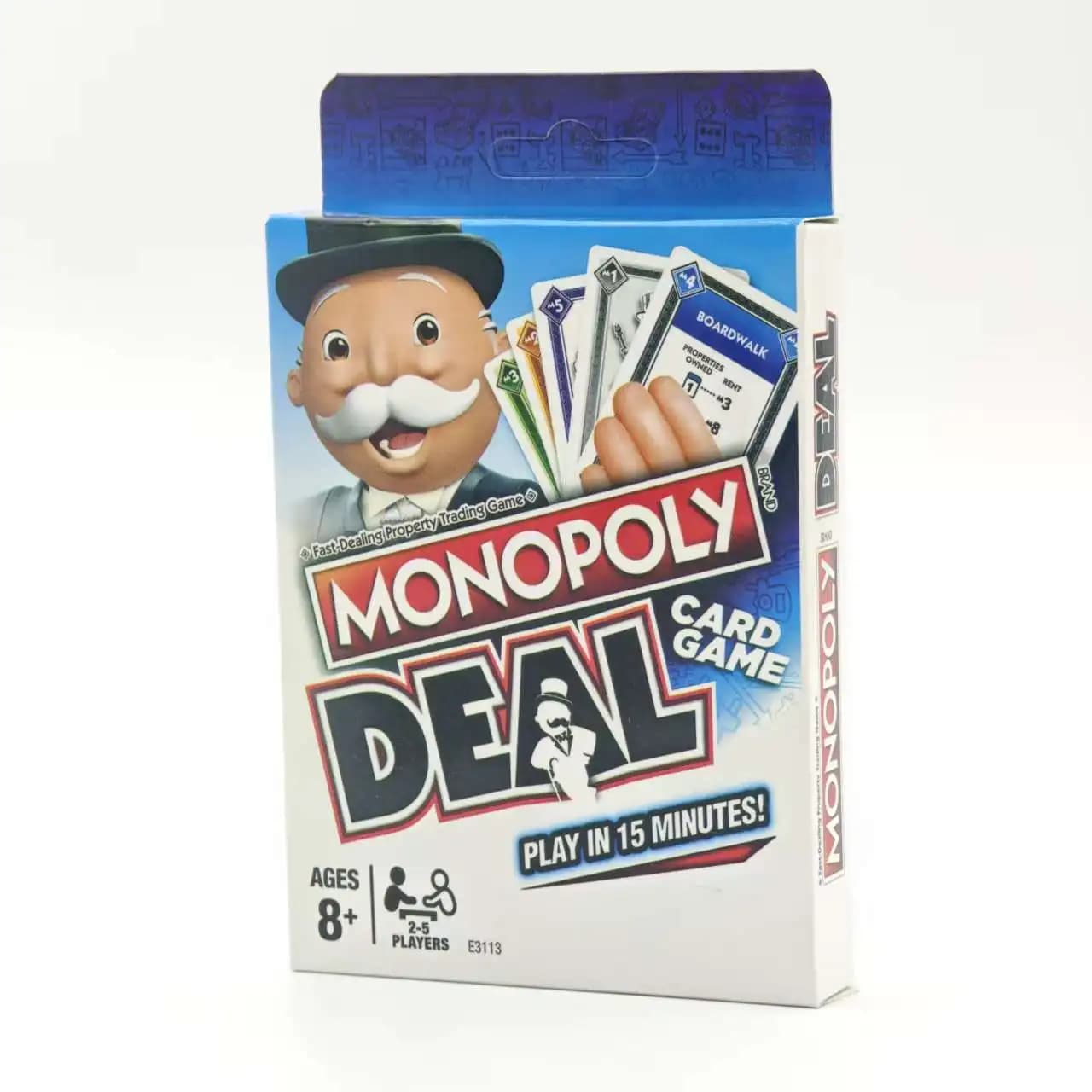 Version portable de "Monopoly", un jeu de cartes familial/de soirée pour 2 à 5 personnes, rapide à d