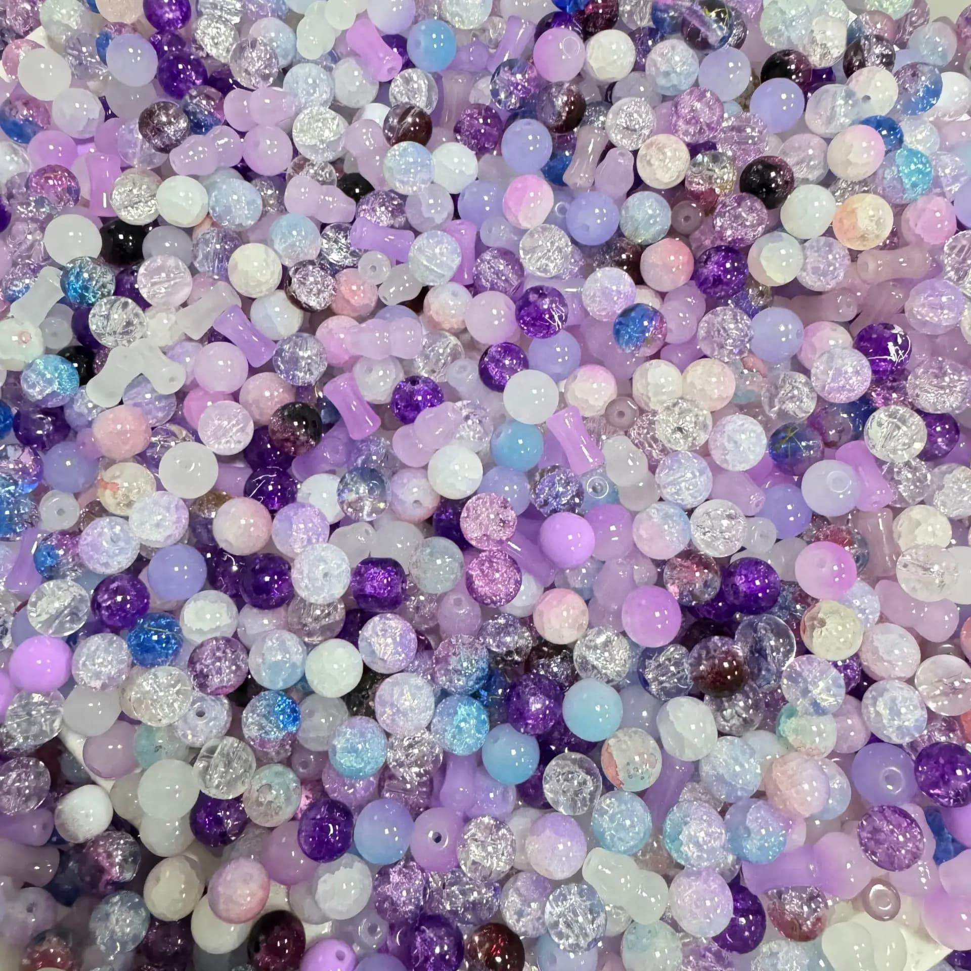 Ensemble de perles de verre colorées 100g, pour la fabrication de bijoux à faire soi-même, perles mi