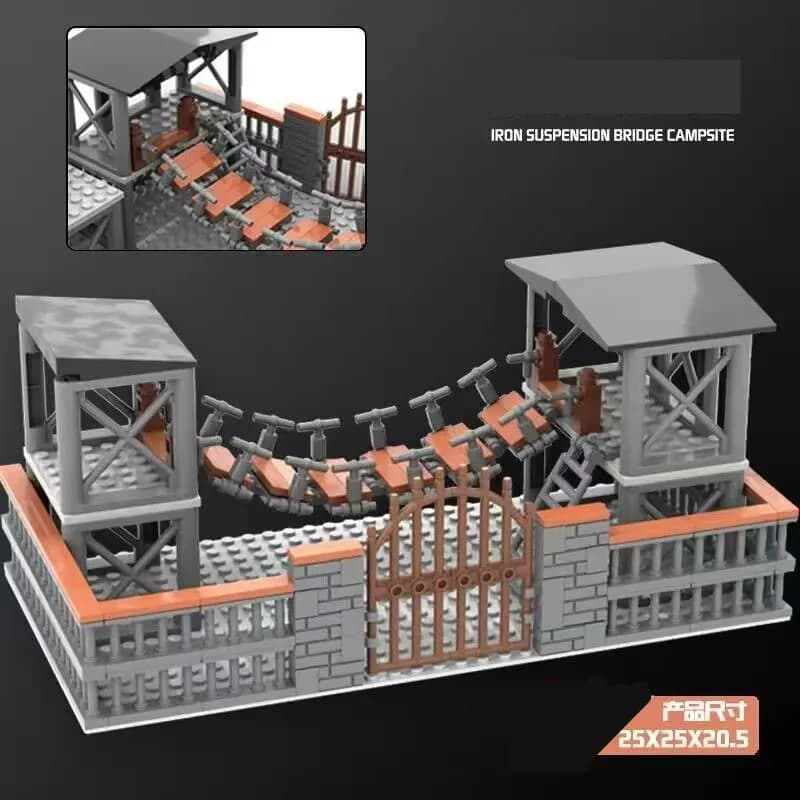 Tour de garde haute suspension pont blocs de Construction de camp militaire ensemble WW2 blocs de Co
