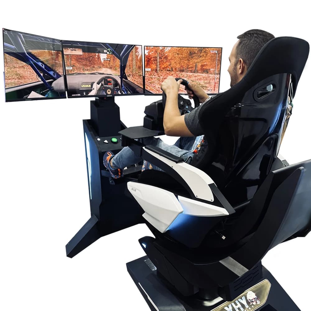 Simulateur de course automobile VR à 3 écrans, équipement de jeu de simulation de conduite, simulate