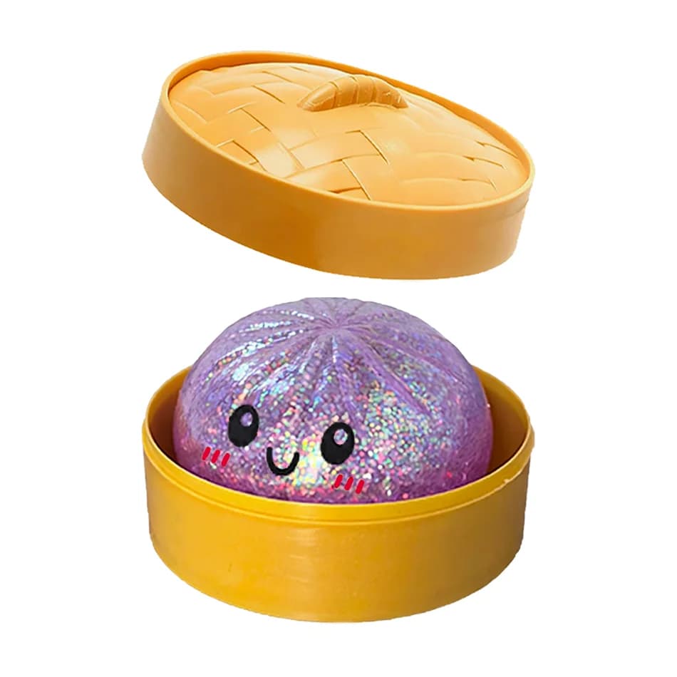 Dumplings scintillants colorés en 6 styles, jouet sensoriel à presser avec boîte, pour soulager le s