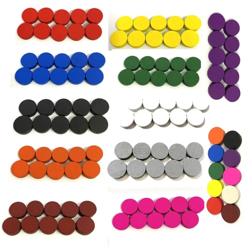 500 pièces diamètre 15*5MM 11 couleurs disque en bois pion pièces de jeu d'échecs pour jetons access