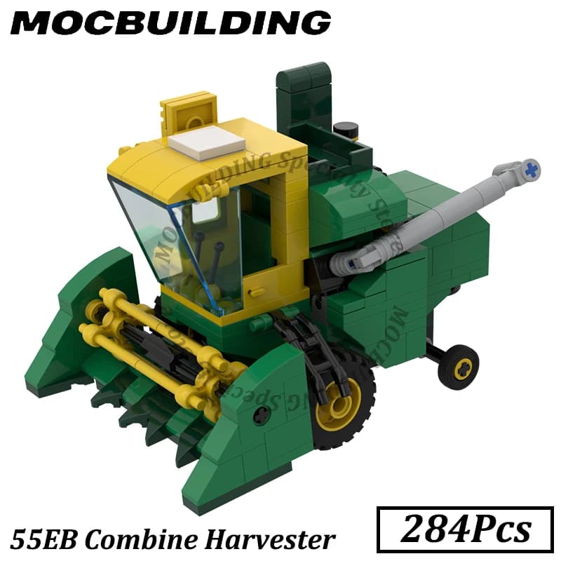 MOC-Moissonneuse-batteuse modèle 55EB, véhicule agricole, voiture, blocs de construction, jouets en