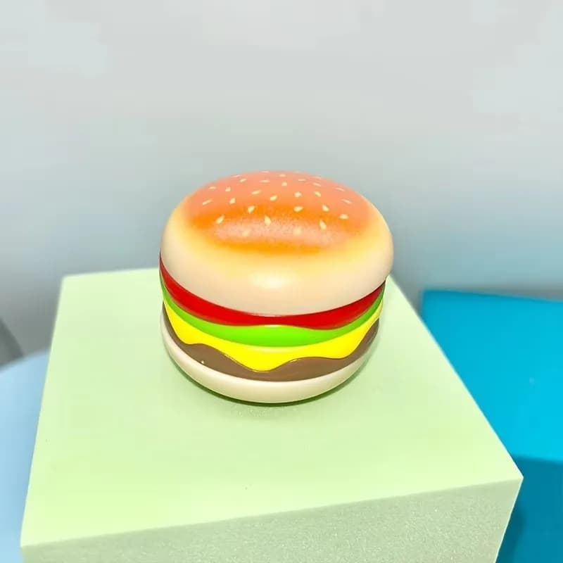 Jouet de poche EDC anti-stress tactile à clic, design amusant de burger, empilable magnétique, gadge