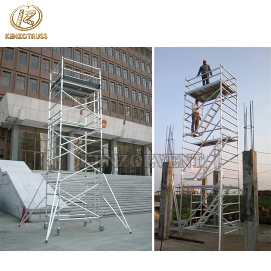 Échafaudage mobile en aluminium d'occasion pour la construction