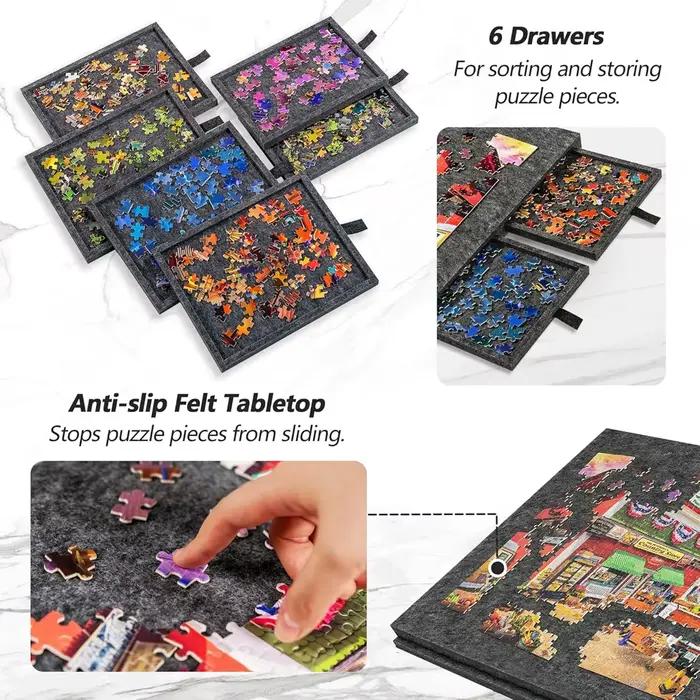 Ensemble de planches de puzzle Lavievert moderne avec support et couvercle pour adultes, affiche en tissu peinte à la main, idéal pour des puzzles jusqu'à 1000 pièces, occasions spéciales et cadeaux