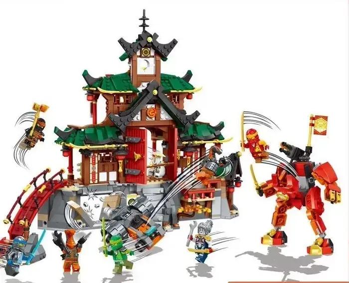 1394 pièces Shinobi – Jouets de construction de temple Dojo à 3 niveaux