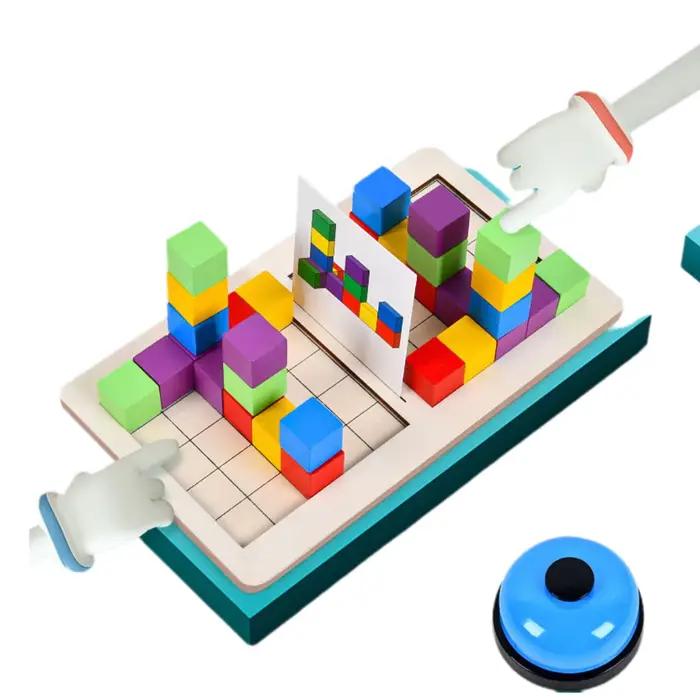 Ensemble de blocs de construction éducatifs en bois pour enfants