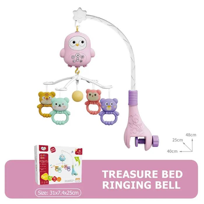 Meuble de berceau pour bébé avec projecteur et veilleuse, jouet rotatif musical télécommandé berceuses apaisantes nouveau-nés occasions spéciales développement moteur et cognitif