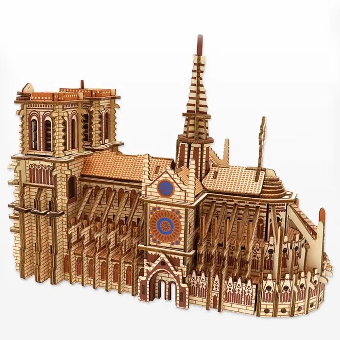 Puzzle en bois 3D de la Tour Eiffel et de la Cathédrale Notre-Dame construction éducative pour enfants et décoration intérieure occasions spéciales