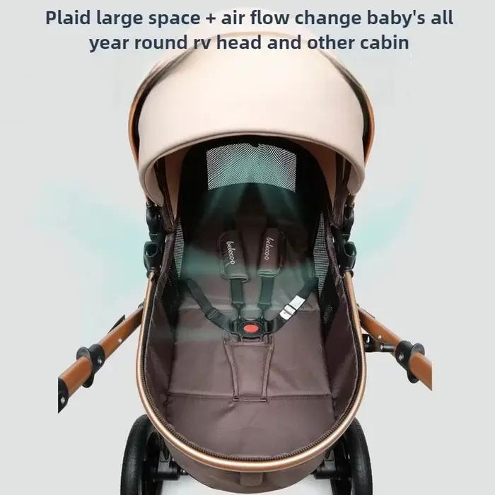 Poussette de luxe 3-en-1 Horizon avec siège auto réversible, système de voyage amortissant les chocs