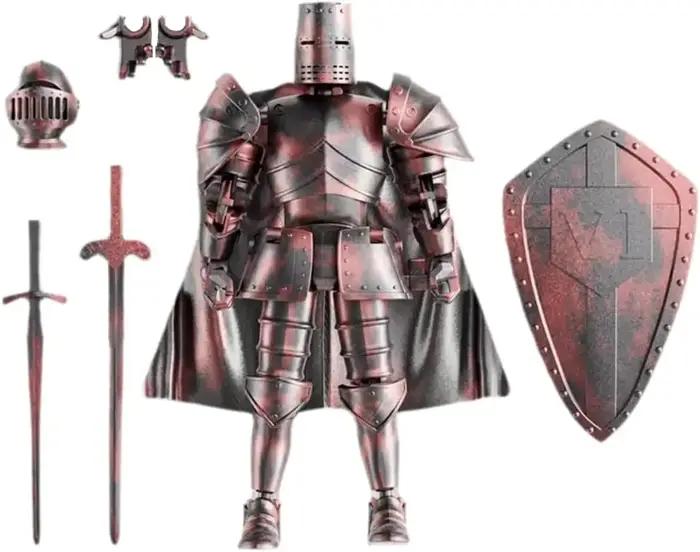 Figurine d'action Knight Armor – Robot mobile multi-articulé à monter soi-même avec armure médiévale