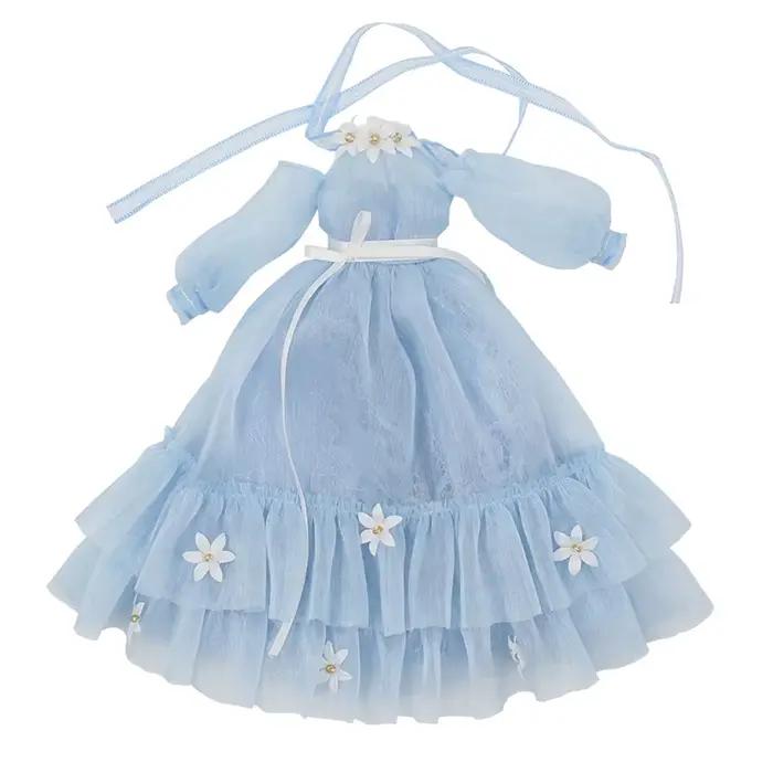 DBS – robe bleue en dentelle pour poupée Blyth