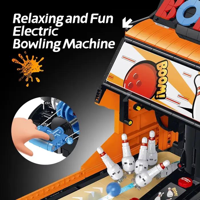 Jeu de Construction Créatif Machine de Bowling Électrique DIY