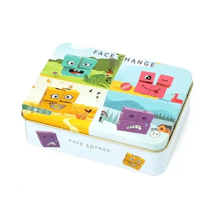Blocs de construction à changement de visage Cube Puzzle en bois jeu de Table de combat pour enfants développement cognitif et créatif occasions spéciales