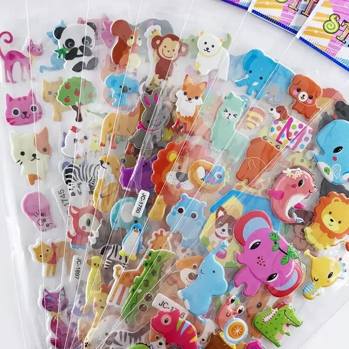 Autocollants animaux de dessin animé imperméables pour cahier de notes et décoration de surface occasion spéciale enfants adolescents