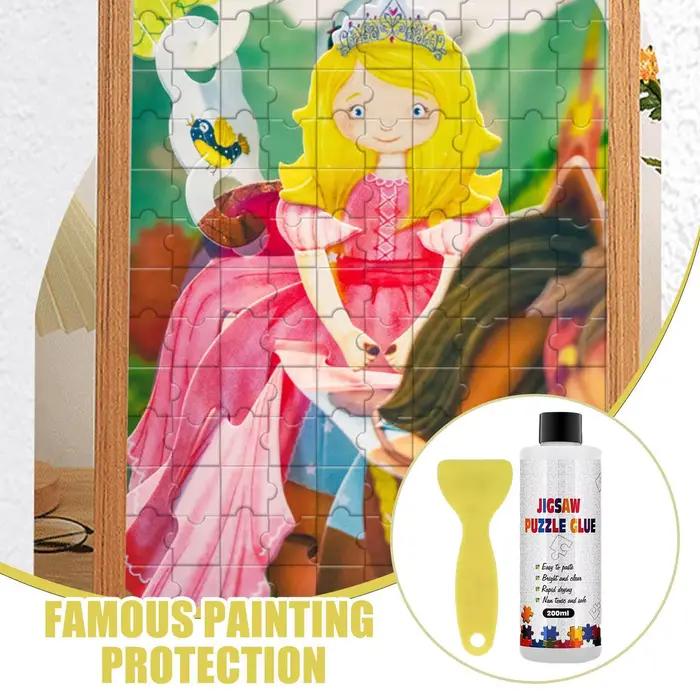Colle transparente pour puzzle et art à séchage rapide avec applicateur pour améliorer la qualité visuelle de vos projets d'artisanat et de photographie