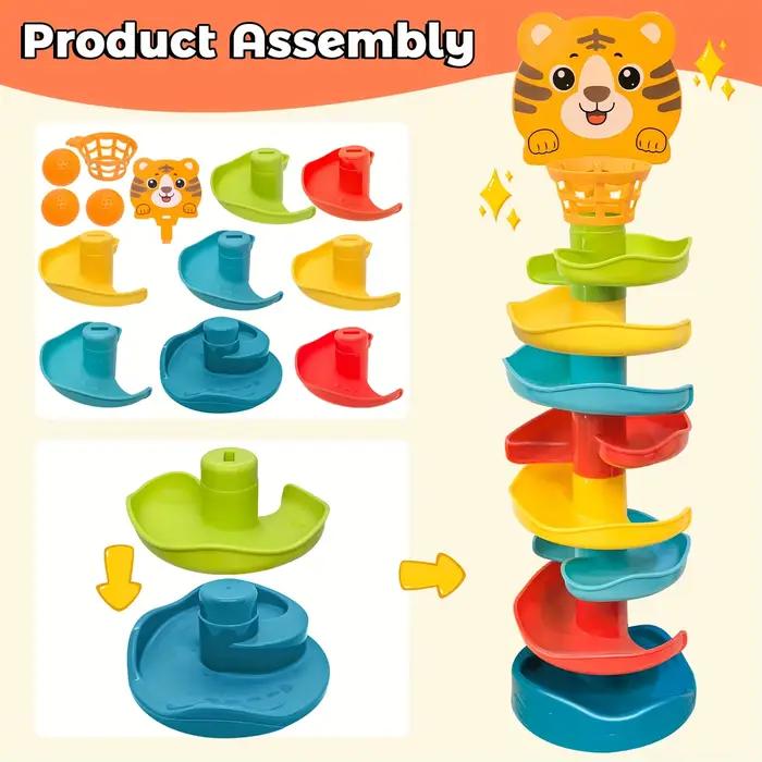 Tour de balle interactive pour enfants 18 mois+ jouet éducatif en plastique abs multicolore gris foncé gris clair occasions spéciales développement moteur et cognitif