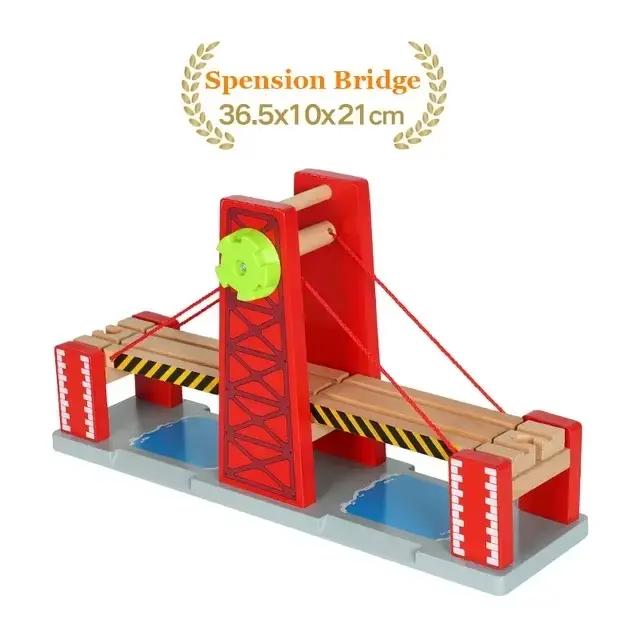 Jouets ferroviaires en bois pour enfants avec piste et ponts, accessoires éducatifs pour constructions illimitées occasions spéciales anniversaire vacances noël