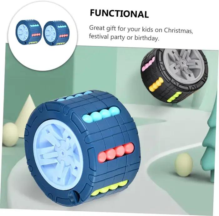 Labyrinthe de gravité 3D Tyre Cube - Jouet anti-stress pour soulager l'anxiété, jeu de puzzle avec balles pour enfants de 3 ans et plus et adultes, casse-tête amusant et stimulant