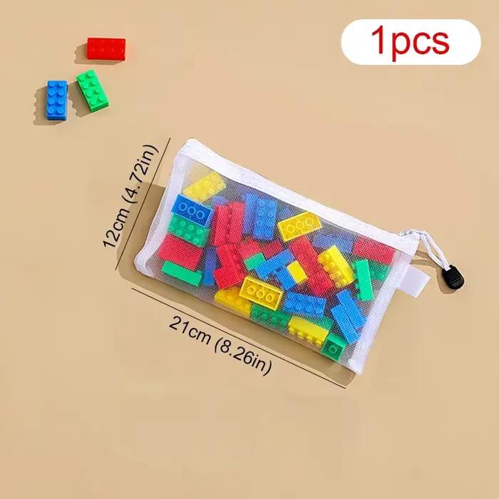Lot de 3 sacs de rangement pour puzzles, sacs de classification pour blocs de construction, sacs en