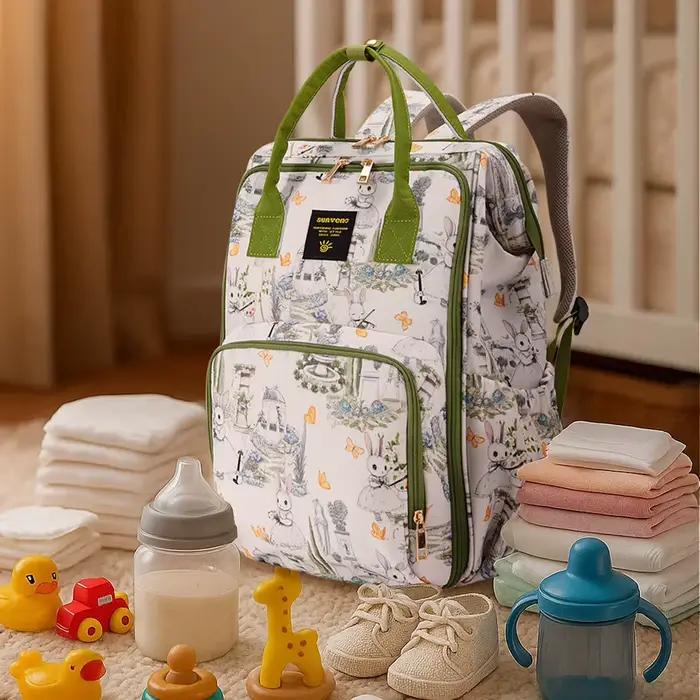Sac à dos pour couches Sunveno de grande capacité – Sac de maternité élégant avec poches multifoncti