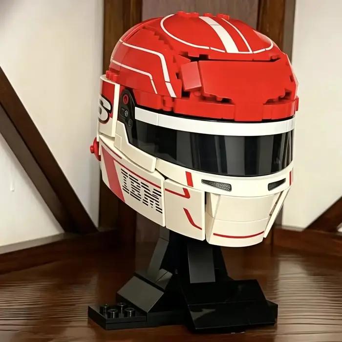 Puzzle de construction 886 pièces Popula Racing Driver 43014 casque Scuderia Charles Leclerc jouet éducatif cadeau d'anniversaire pour enfants occasion spéciale