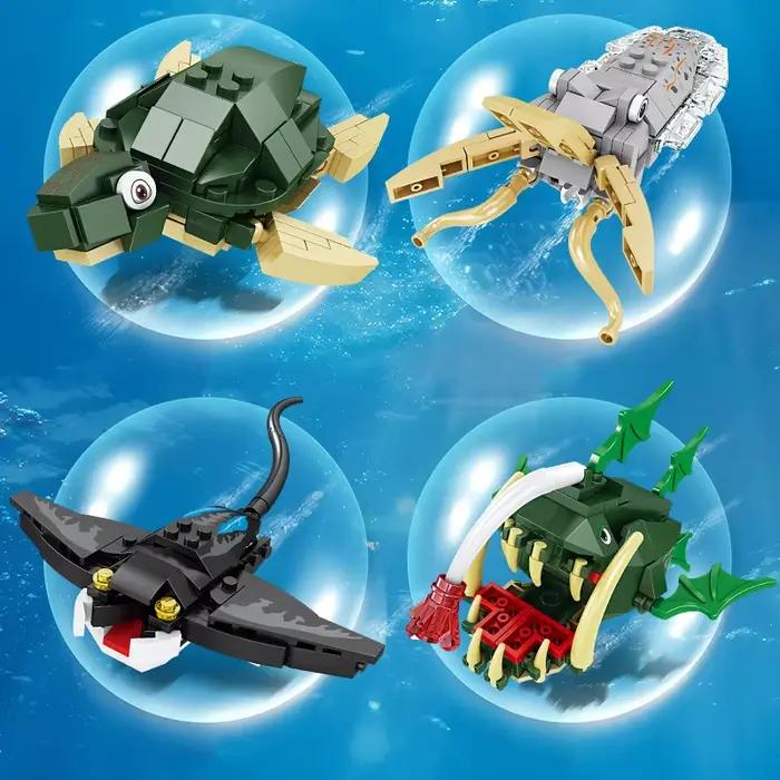 Bloc de construction d'animaux marins, modèle de homard, Puzzle à petites particules, jouets pour en