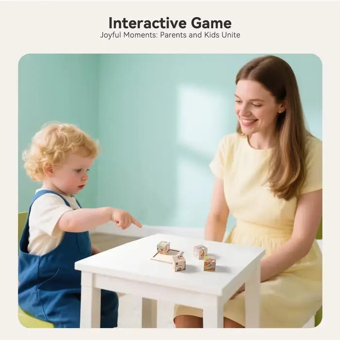Blocs en bois éducatifs pour bébé, cubes de puzzle six faces, jeu d'apprentissage précoce, cadeau pour enfant, thèmes animaux et nature, sports, professions