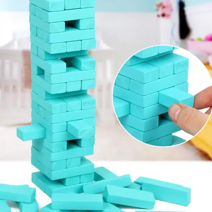 Jeu de construction de tours classique de 54 pièces