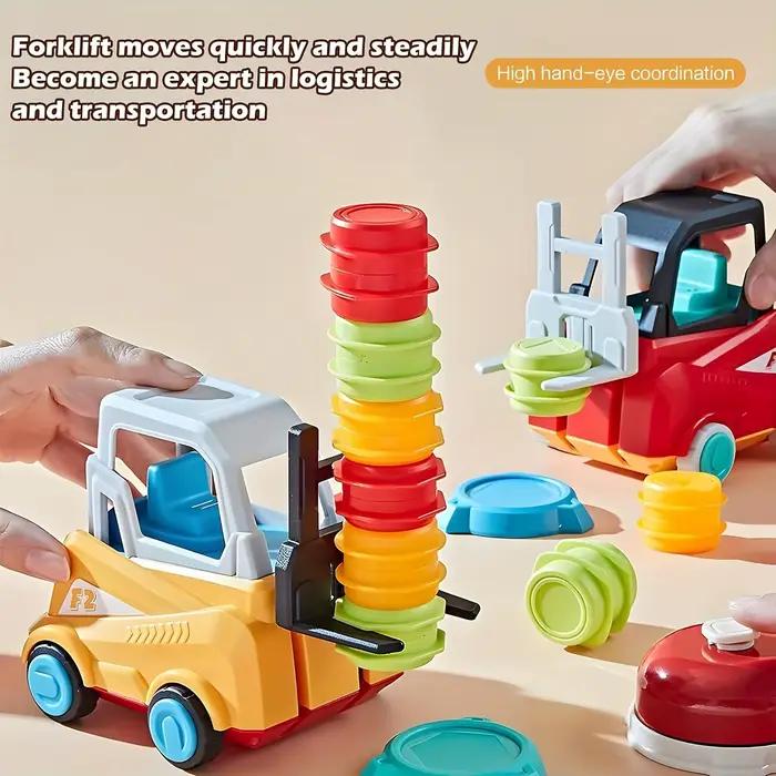 Jeu de transport de chariot élévateur d'ingénieur - Jouet de construction stimulant le cerveau avec camion minier